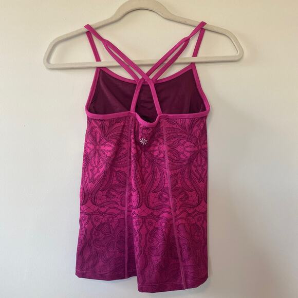 Athleta Harmonious Floral Workout Tank Top Pink Ombre W/ Shelf Bra Size XXS - Picture 5 of 7